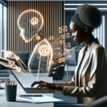 person writing emails with AI assistant