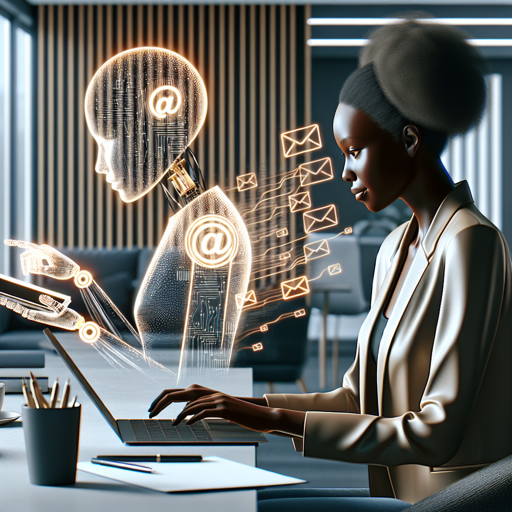 person writing emails with AI assistant