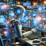 AI robot posting content across platforms