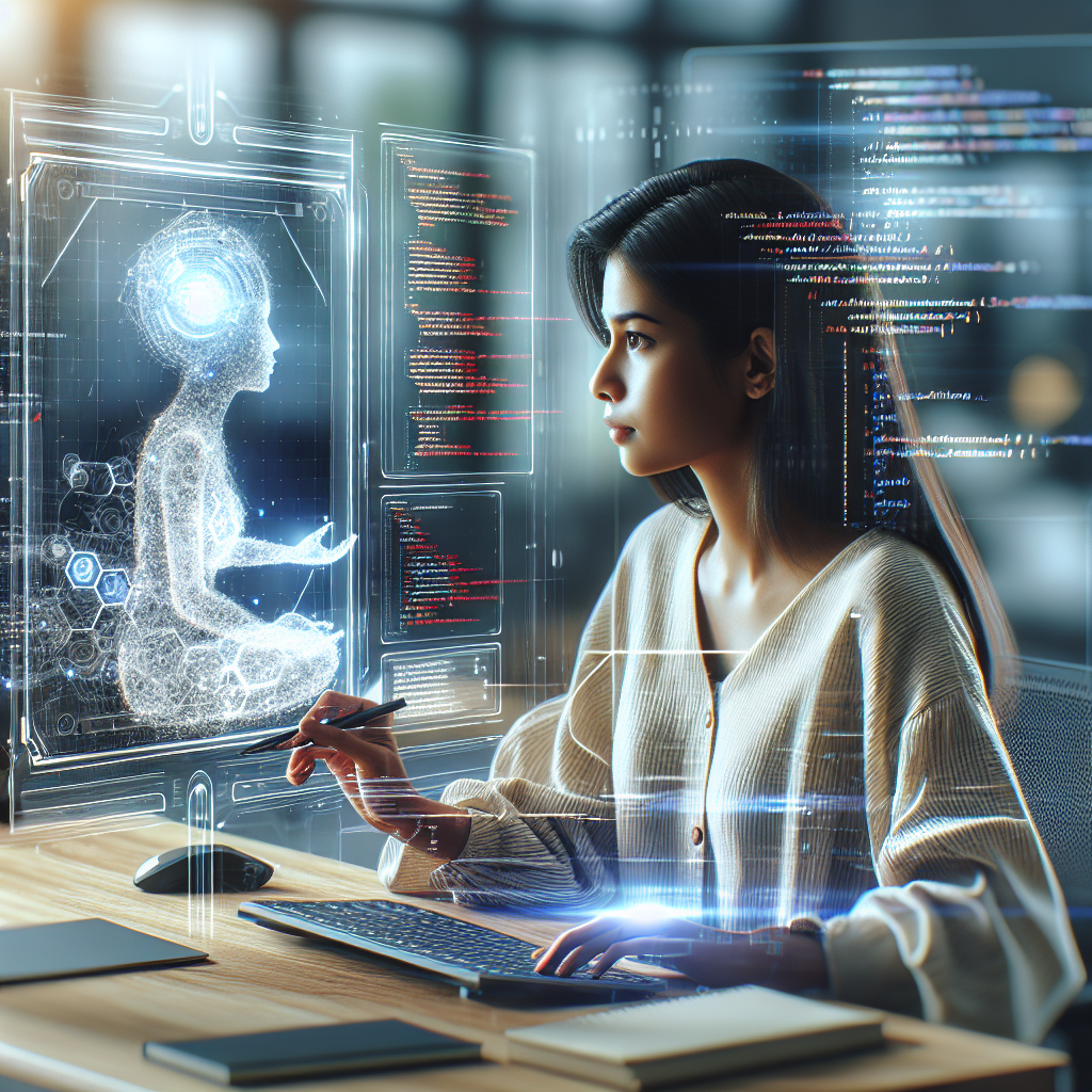 person creating website via AI interface