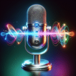 AI microphone creating voice waves