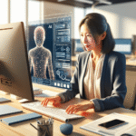 accountant using AI bookkeeping software