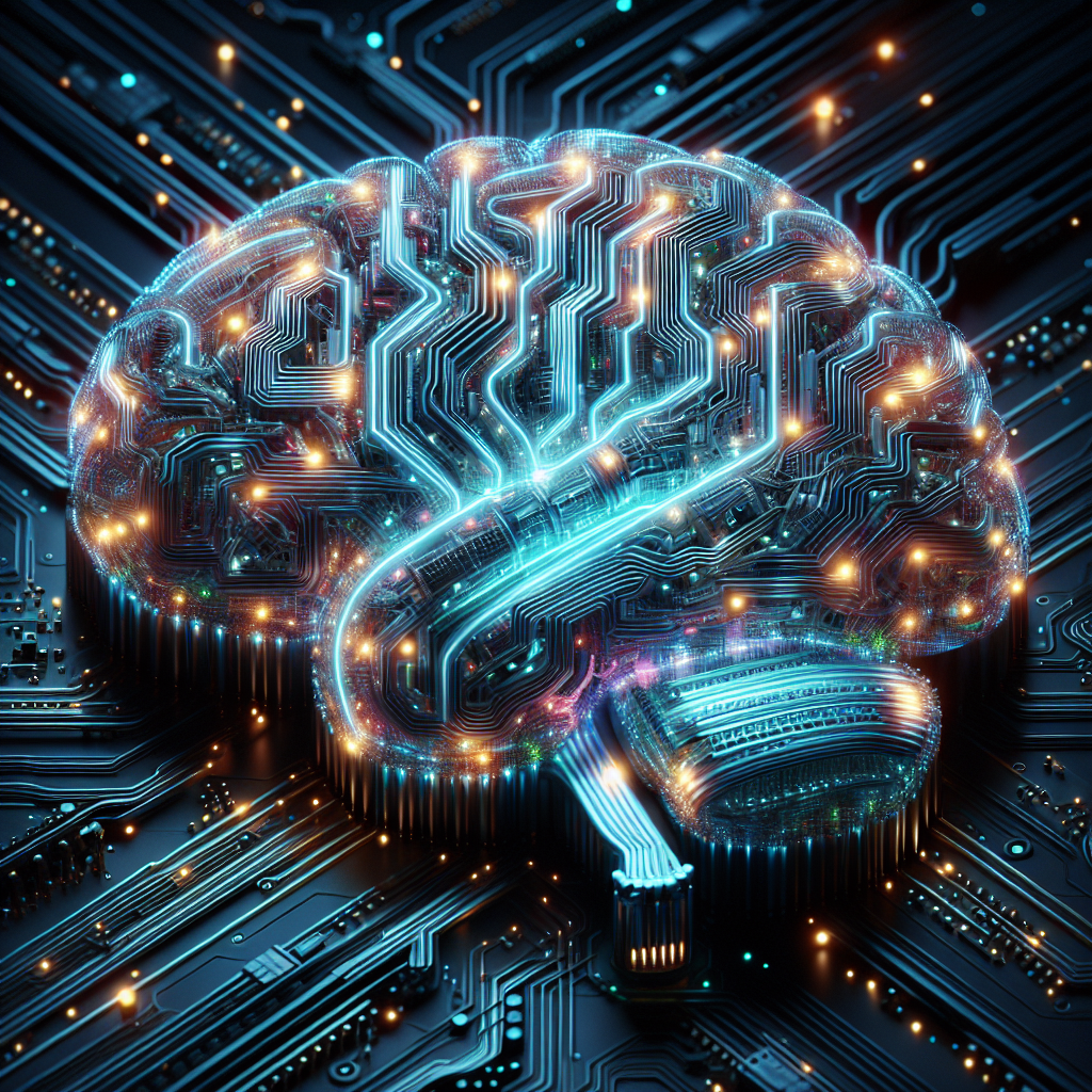 “AI brain illustration glowing with circuits”